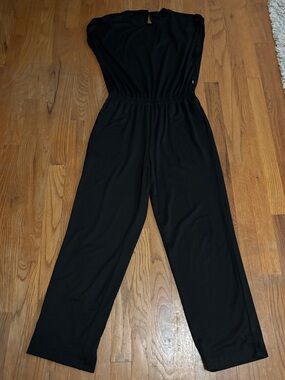 Vuori Black Wide-Leg Jumpsuit with Elastic Waist